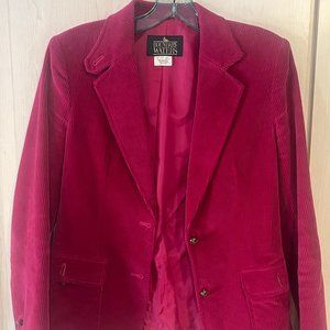 Vintage Womens Boundary Waters Corduroy Blazer Jacket Pink Double Pockets Sz Sm